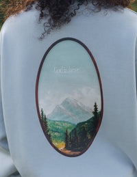 God Is Here Unisex Crewneck Christian Sweatshirt