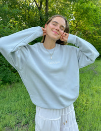 God Is Here Unisex Crewneck Christian Sweatshirt