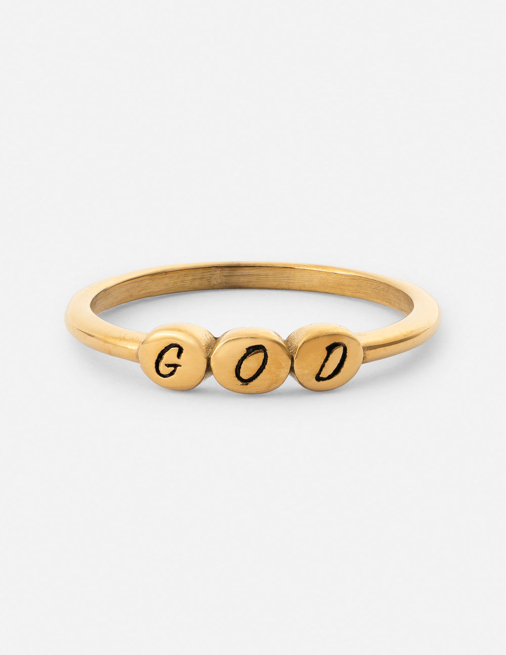 God Lettering Gold God Letter Ring | Christian Rings | Christian Gifts | Elevated Faith