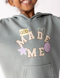God Made Me Kids Hoodie Christian Children's Sweatshirt