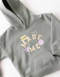God Made Me Kids Hoodie Christian Children's Sweatshirt