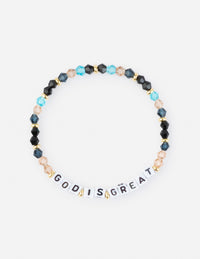 God is Great Letter Bracelet Christian Jewelry