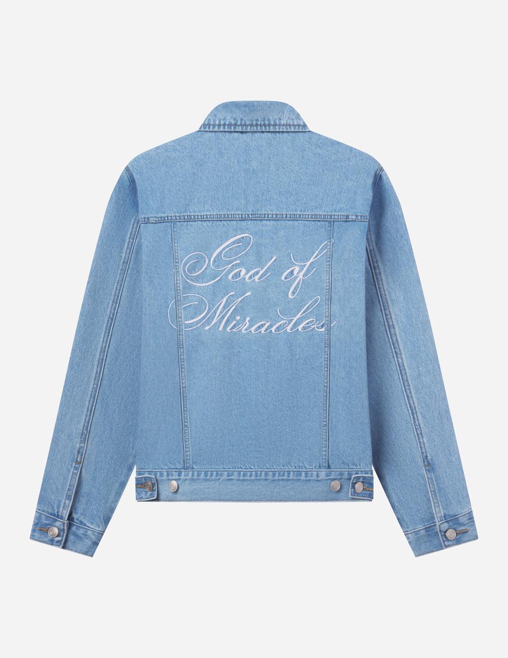 God of Miracles Denim Jacket | Trucker Jacket | Elevated Faith