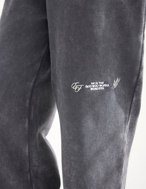 Leg God Script God of Miracles Wide Leg Sweatpant | Elevated Faith