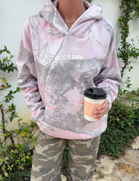God's Girl Pink Camo Midweight Hoodie Christian Sweatshirt
