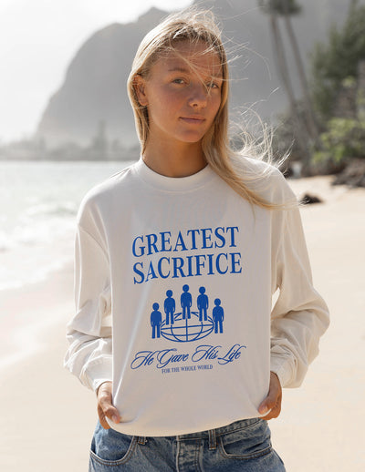 Greatest Sacrifice LS Unisex Tee Christian Long Sleeve T-Shirt