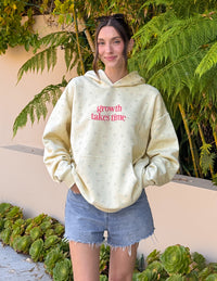 Growth Takes Time Allover Floral Unisex Hoodie Christian Sweatshirt