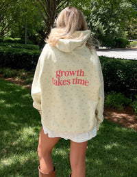 Growth Takes Time Allover Floral Unisex Hoodie Christian Sweatshirt