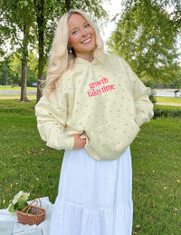 Growth Takes Time Allover Floral Unisex Hoodie Christian Sweatshirt