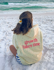 Growth Takes Time Allover Floral Unisex Hoodie Christian Sweatshirt