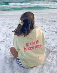 Growth Takes Time Allover Floral Unisex Hoodie Christian Sweatshirt