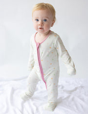 Heart Bamboo Convertible Footed Onesie Christian 2-Way Zip Baby Sleeper