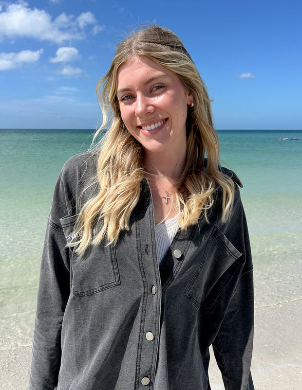 Heaven Is Closer Shacket Christian Jacket