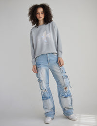 His Love Endures Forever Unisex Crewneck Christian Sweatshirt