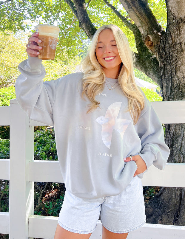 His Love Endures Forever Unisex Crewneck Christian Sweatshirt