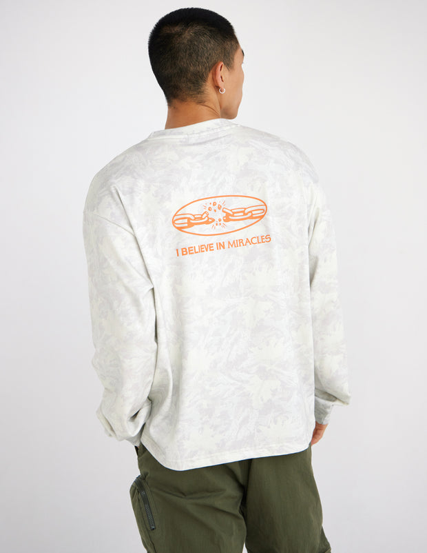 I Believe in Miracles Camo LS Heavyweight Tee Christian Long Sleeve