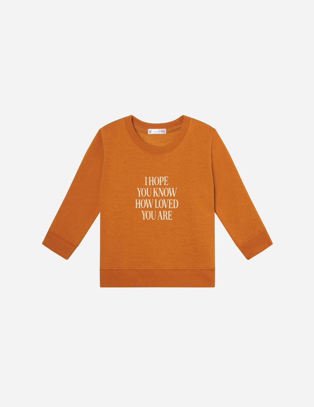 I Hope You Know Orange Kids Crewneck Christian Sweatshirt
