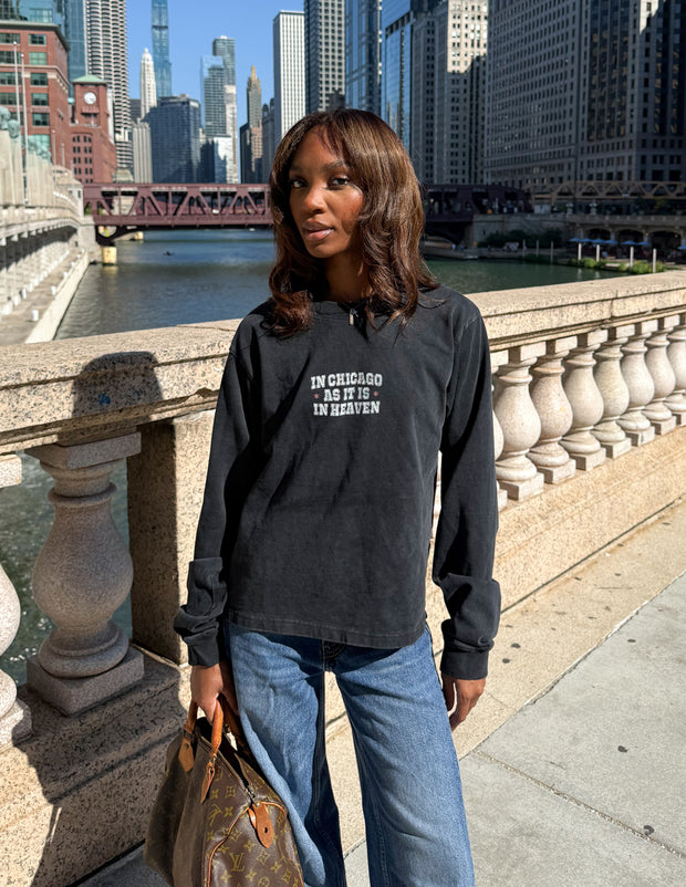 In Chicago as It Is in Heaven Long Sleeve Heavyweight Tee Christian Premium T-Shirt