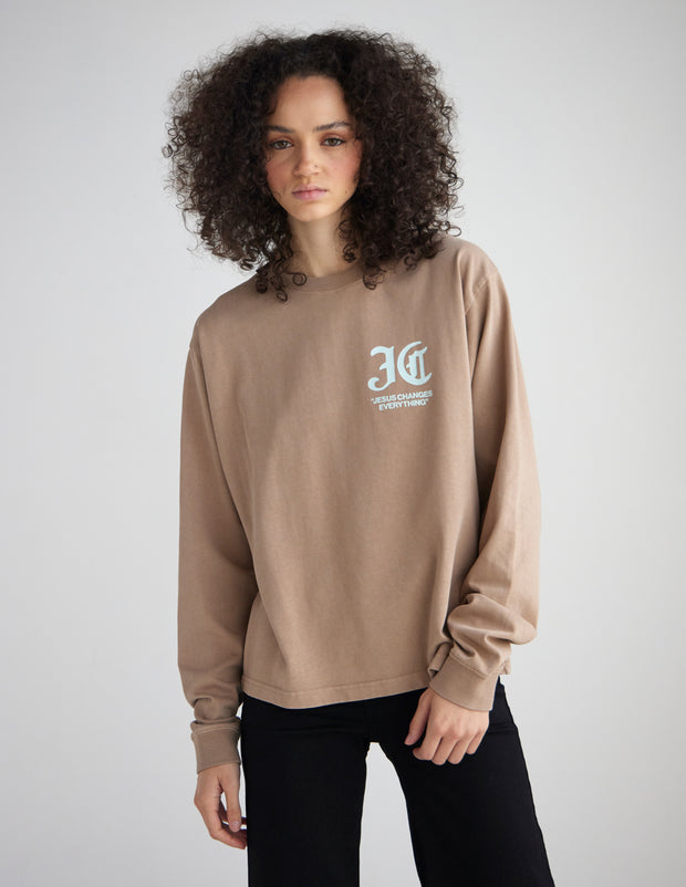 Jesus Changes Everything Long Sleeve Heavyweight Tee Christian Premium T-Shirt