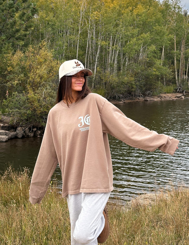 Jesus Changes Everything Long Sleeve Heavyweight Tee Christian Premium T-Shirt