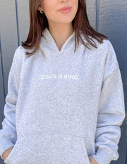 Jesus Is King Heather Grey Unisex Hoodie Christian Sweatshirt