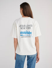 Jesus Loves New York Heavyweight Tee Christian Premium T-Shirt