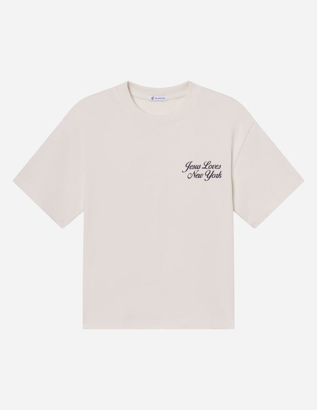 Jesus Loves New York Heavyweight Tee Christian Premium T-Shirt