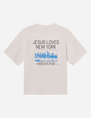Jesus Loves New York Heavyweight Tee Christian Premium T-Shirt