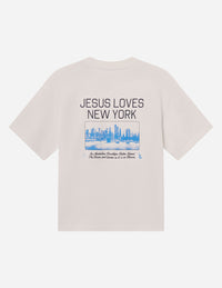 Jesus Loves New York Heavyweight Tee Christian Premium T-Shirt