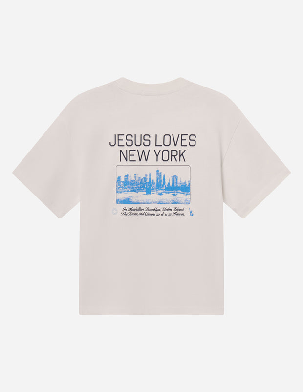 Jesus Loves New York Heavyweight Tee Christian Premium T-Shirt