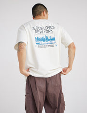 Jesus Loves New York Heavyweight Tee Christian Premium T-Shirt