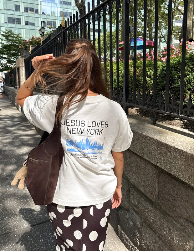 Jesus Loves New York Heavyweight Tee Christian Premium T-Shirt