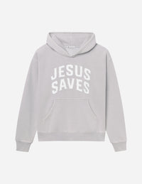 Jesus Saves Fog Grey Unisex Hoodie Christian Sweatshirt