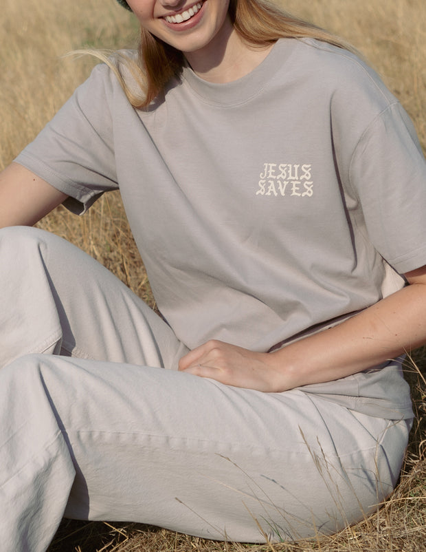 Jesus Saves Grey Unisex Tee Christian T-Shirt
