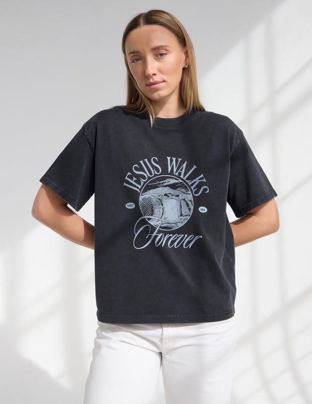 Jesus Walks Heavyweight Tee Premium Christian T-Shirt