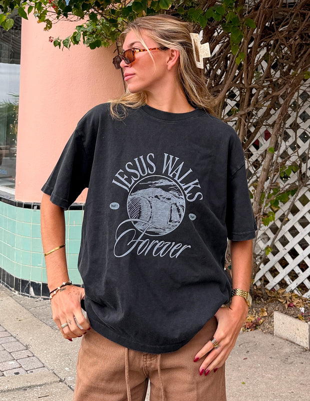 Jesus Walks Heavyweight Tee Premium Christian T-Shirt