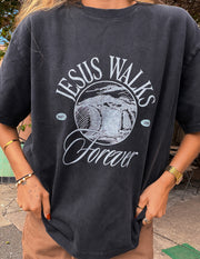 Jesus Walks Heavyweight Tee Premium Christian T-Shirt