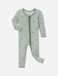 Lamb Bamboo Convertible Footed Onesie Christian 2-Way Zip Baby Sleeper