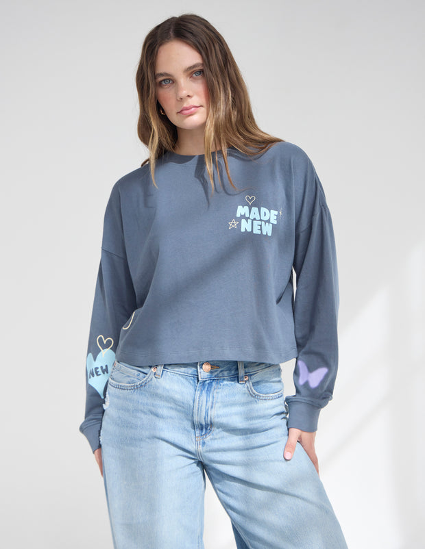 Made New Cropped Long Sleeve Women's Tee Christian T-Shirt