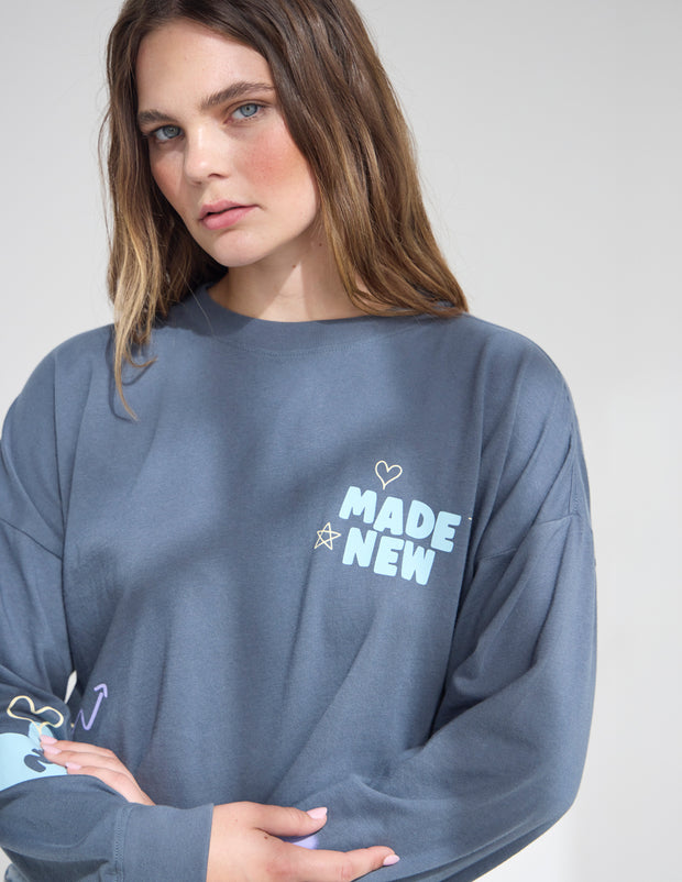 Made New Cropped Long Sleeve Women's Tee Christian T-Shirt