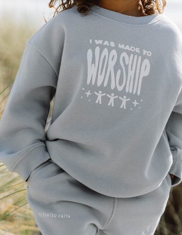 Made To Worship Kids Crewneck Christian Sweatshirt