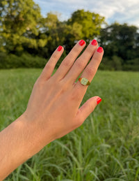 Matcha Green Enamel Cross Ring Christian Jewelry