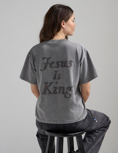 Not Sorry Jesus Is King Heavyweight Tee Premium Christian T-Shirt