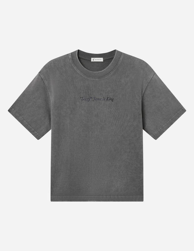 Not Sorry Jesus Is King Heavyweight Tee Premium Christian T-Shirt