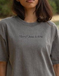 Not Sorry Jesus Is King Heavyweight Tee Premium Christian T-Shirt