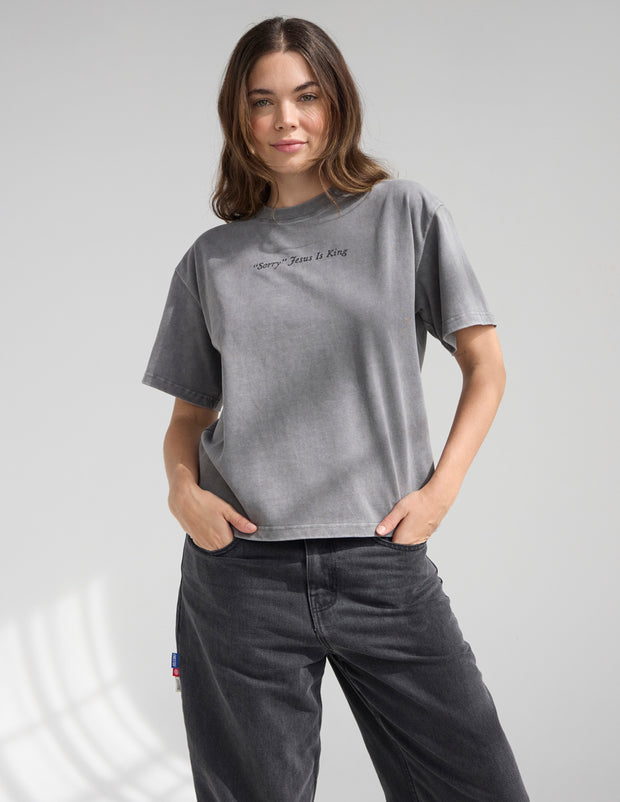 Not Sorry Jesus Is King Heavyweight Tee Premium Christian T-Shirt