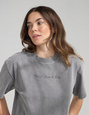 Not Sorry Jesus Is King Heavyweight Tee Premium Christian T-Shirt