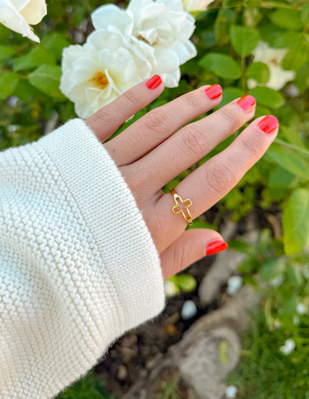 Open Cross Ring Christian Jewelry
