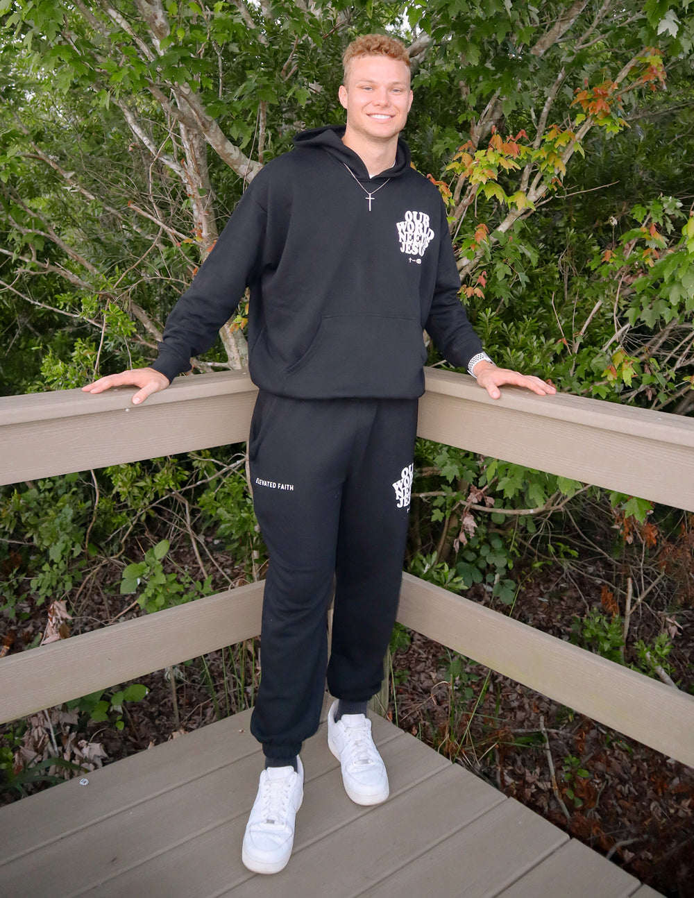 Our World Needs Jesus Black Unisex Sweatpant | Elevated Faith