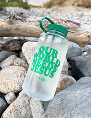Elevated Faith Our World Needs Jesus Water Bottle Christian